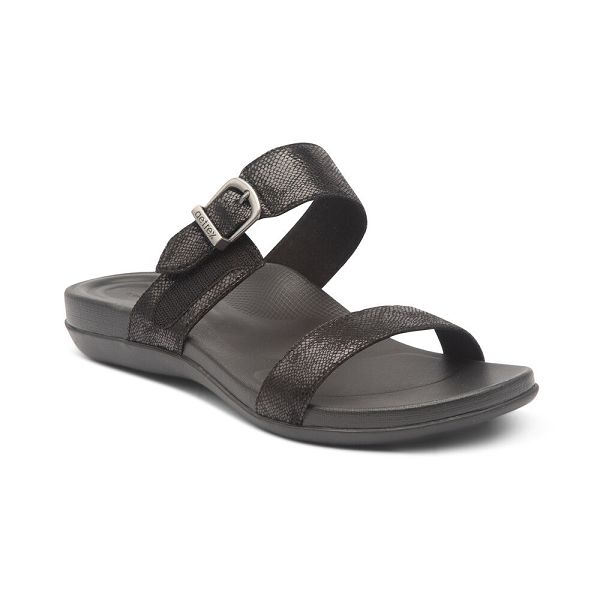 Aetrex Women's Mimi Water-Friendly Sandals Black Sandals UK 7515-664